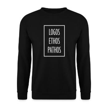 Logos Ethos Pathos Rhétorique Étudiant en Philosophie - Sweat-shirt Unisexe - noir - Devant - Alina (178cm) & Michal (187cm)