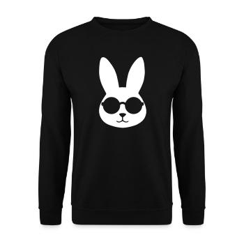 Cooler Hase Sonnenbrille Clean Vektor - Unisex Pullover - Schwarz - Vorne - Alina (178cm) & Michal (187cm)