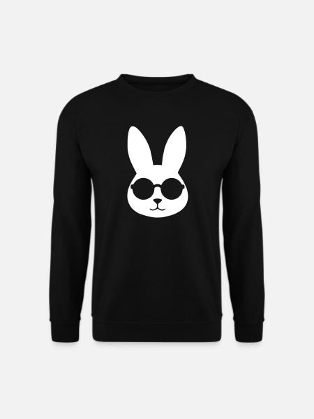 Cool Bunny Sunglasses Clean Vector - Unisex Sweatshirt - black