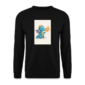 Blue Dragon Spark Breathfire - Unisex Sweatshirt - black - Front - Alina (178cm) & Michal (187cm)
