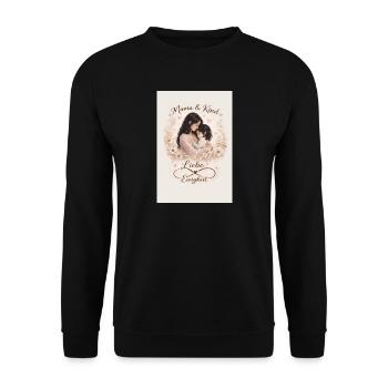 Ewige Liebe Mutter und Kind  - Unisex Pullover - Schwarz - Vorne - Alina (178cm) & Michal (187cm)