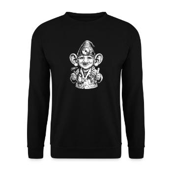  Goblin-Arzt  - Unisex Pullover - Schwarz - Vorne - Alina (178cm) & Michal (187cm)