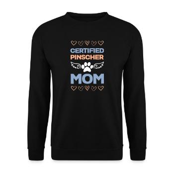 Pinscher Mom Certified - Unisex Pullover - Schwarz - Vorne - Alina (178cm) & Michal (187cm)