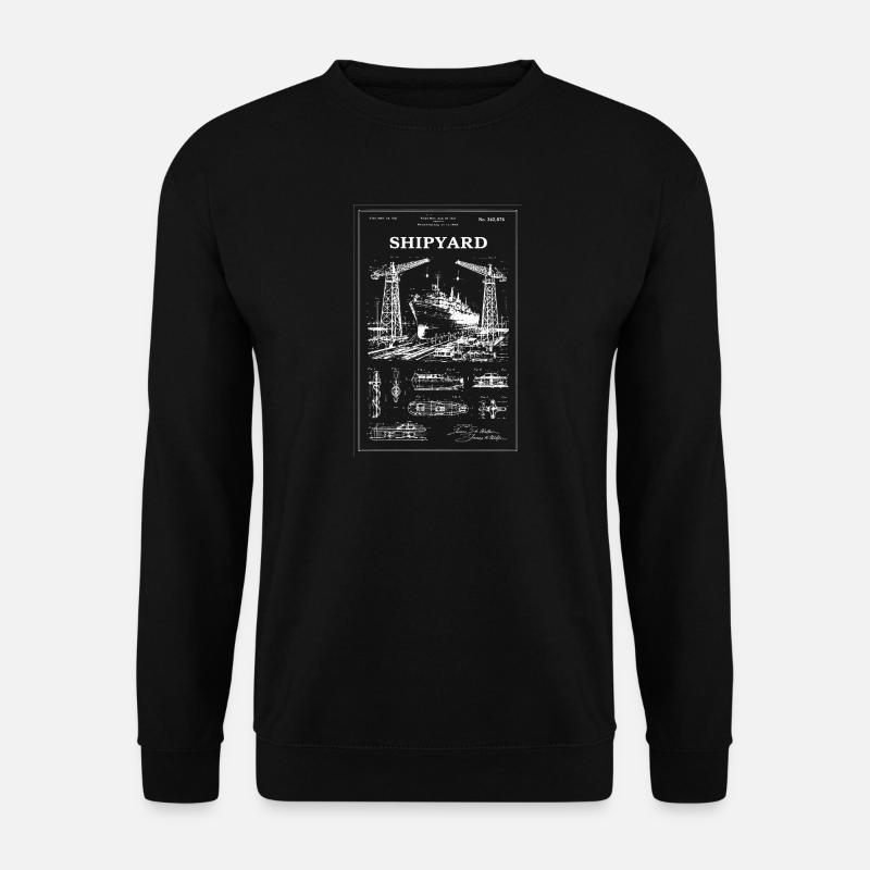 Shipyard Cranes & Ship - Unisex Sweatshirt - black