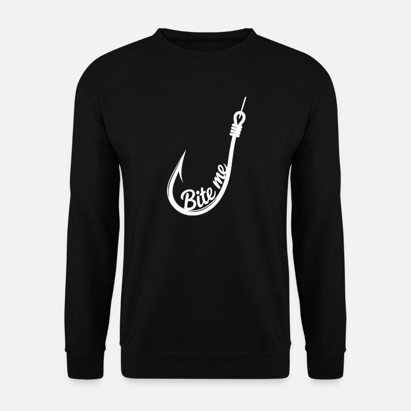 Bite Me Angelhaken-Emblem - Unisex Pullover - Schwarz