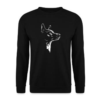 Basenji Silhouette Hunde Hund Wilsigns - Unisex Pullover - Schwarz - Vorne - Alina (178cm) & Michal (187cm)