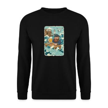 Letzte Nordsee Kneipe - Unisex Pullover - Schwarz - Vorne - Alina (178cm) & Michal (187cm)