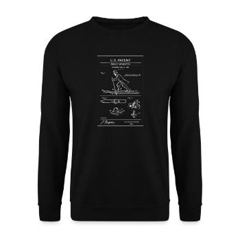 Diagramme de brevet de ski vintage - Sweat-shirt Unisexe - noir - Devant - Alina (178cm) & Michal (187cm)
