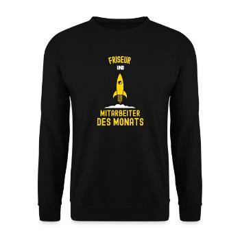 Coiffeur Employé du Mois Collègue Coiffeur - Sweat-shirt Unisexe - noir - Devant - Alina (178cm) & Michal (187cm)