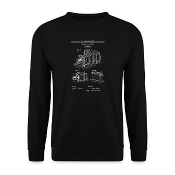 Vintage Patent Camera Diagram - Unisex Sweatshirt - black - Front - Alina (178cm) & Michal (187cm)