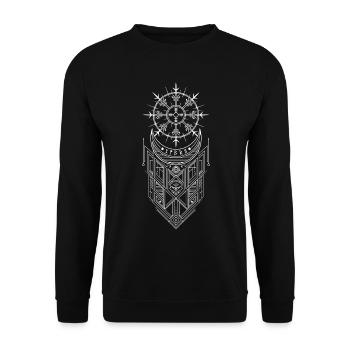 Vegvisir Runes Compass - Vikings Celtes germanique - Sweat-shirt Unisexe - noir - Devant - Alina (178cm) & Michal (187cm)
