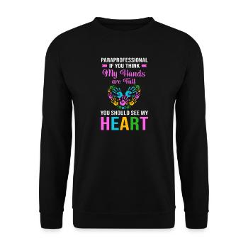 Paraeducator Teacher Assistant Paraprofessional - Unisex Sweatshirt - black - Front - Alina (178cm) & Michal (187cm)
