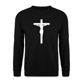 Jésus silhouette de croix - Sweat-shirt Unisexe - noir - Devant - Alina (178cm) & Michal (187cm)