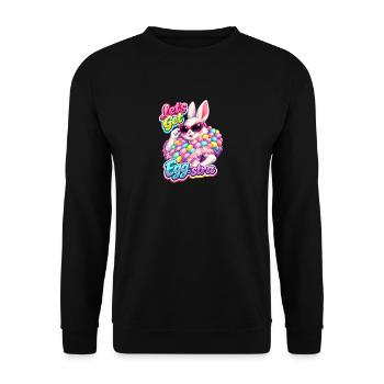 Jardin de Pâques Printemps Été Bunny Bunny - Sweat-shirt Unisexe - noir - Devant - Alina (178cm) & Michal (187cm)