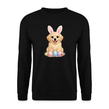 Oreilles de lapin de Pâques Goldie Golden Retriever - Sweat-shirt Unisexe - noir - Devant - Alina (178cm) & Michal (187cm)