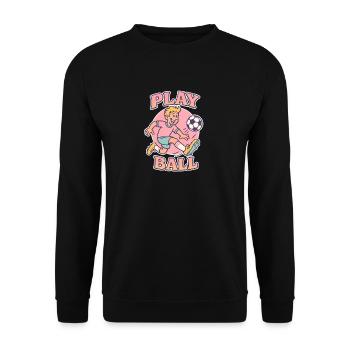 Play Ball : Fun rétro de football - Sweat-shirt Unisexe - noir - Devant - Alina (178cm) & Michal (187cm)