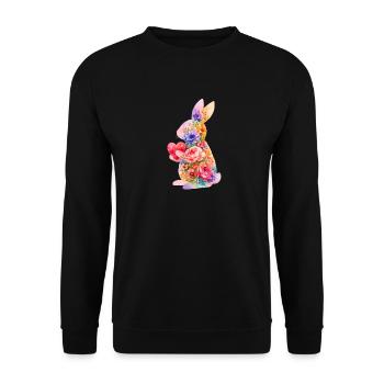 Hase Herz Niedlich - Unisex Pullover - Schwarz - Vorne - Alina (178cm) & Michal (187cm)