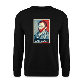 Van Gogh Pop Portrait Dual Tone - Unisex Pullover - Schwarz - Vorne - Alina (178cm) & Michal (187cm)