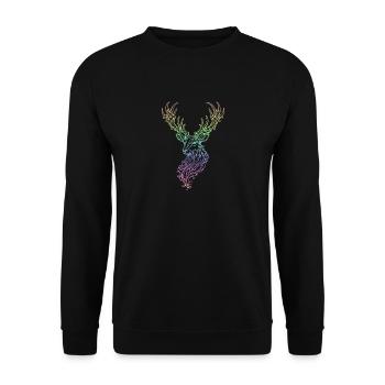 Deer Rainbow - Unisex Sweatshirt - black - Front - Alina (178cm) & Michal (187cm)