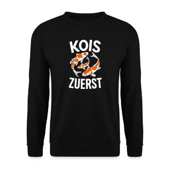  Kois Zuerst Lustiger Koi Karpfen Spruch Für Koi - Unisex Pullover - Schwarz - Vorne - Alina (178cm) & Michal (187cm)