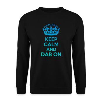 Keep Calm and Dab On – Lustiges Tanz Design - Unisex Pullover - Schwarz - Vorne - Alina (178cm) & Michal (187cm)