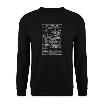 Plan directeur de la ville de Stockholm - Sweat-shirt Unisexe - noir - Devant - Alina (178cm) & Michal (187cm)