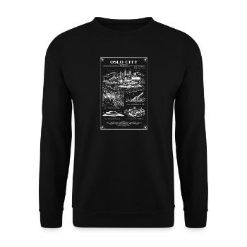 Oslo City: Skyline & Harbour Boats - Unisex Sweatshirt - black - Front - Alina (178cm) & Michal (187cm)