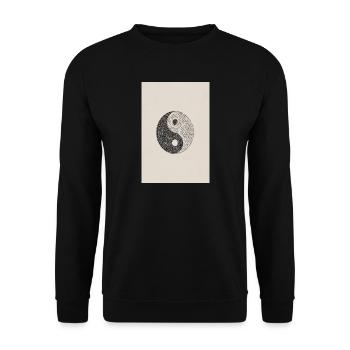 Typographie Yin Yang : Équilibre texturé - Sweat-shirt Unisexe - noir - Devant - Alina (178cm) & Michal (187cm)
