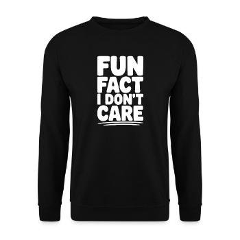 Fun Fact: Mir ist das egal - Unisex Pullover - Schwarz - Vorne - Alina (178cm) & Michal (187cm)