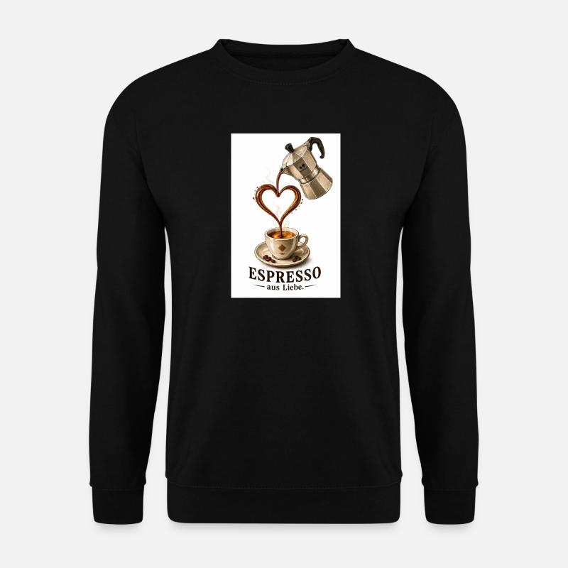 EspressoHerz aus Liebe - Unisex Pullover - Schwarz