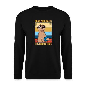 It's bocce time, petanque, boules, boules, players - Unisex Sweatshirt - black - Front - Alina (178cm) & Michal (187cm)