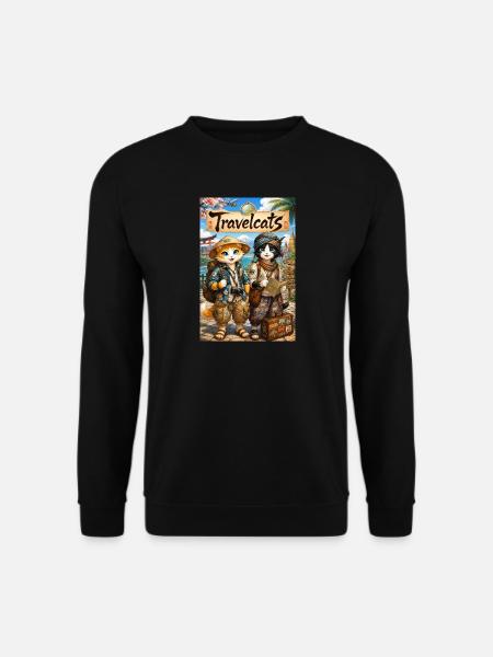 TravelCats : Des chats en voyage de découverte - Sweat-shirt Unisexe - noir