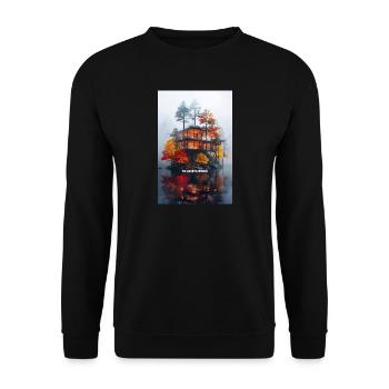 PAS BESOIN D’ADRESSE - Villa moderne de l’île d’automne - Sweat-shirt Unisexe - noir - Devant - Alina (178cm) & Michal (187cm)