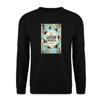 Der Gossip Council: Vintage Dog Circle - Unisex Pullover - Schwarz - Vorne - Alina (178cm) & Michal (187cm)