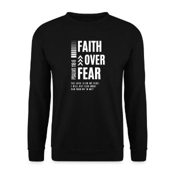 Faith over fear – Psalm 118:6 - Unisex Sweatshirt - black - Front - Alina (178cm) & Michal (187cm)