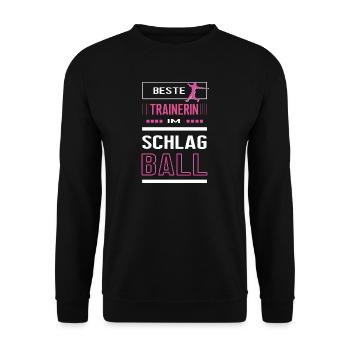 Beste Schlagball Trainerin Schlagballtrainerin - Unisex Pullover - Schwarz - Vorne - Alina (178cm) & Michal (187cm)