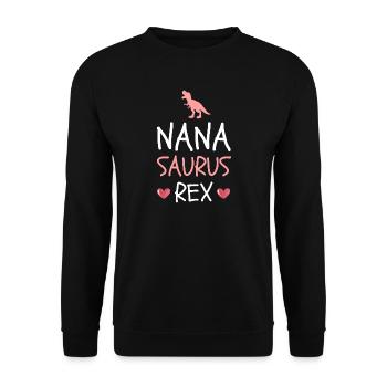 Nanasaurus Rex Cute Nana Dinosaur Grandma Mother's - Unisex Sweatshirt - black - Front - Alina (178cm) & Michal (187cm)
