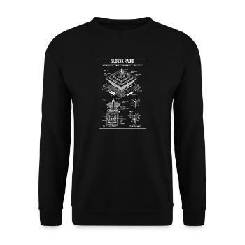 Slowakischer Radio-Blueprint - Unisex Pullover - Schwarz - Vorne - Alina (178cm) & Michal (187cm)