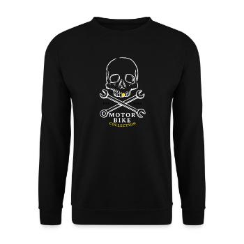 Schädel & Schrauben Motorrad Kollektion - Unisex Pullover - Schwarz - Vorne - Alina (178cm) & Michal (187cm)