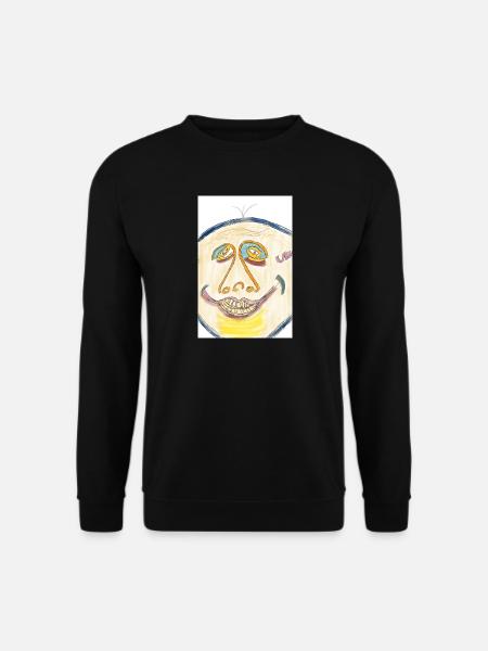 Cheerful color face illustration - Unisex Sweatshirt - black