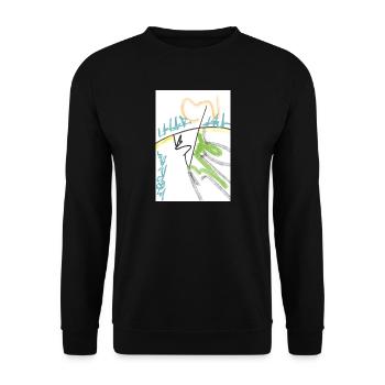 Herzlinie Graffiti Abstrakt - Unisex Pullover - Schwarz - Vorne - Alina (178cm) & Michal (187cm)