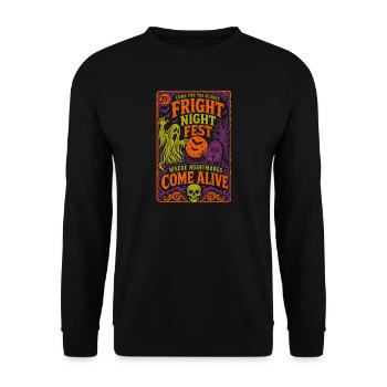 Fright Night Fest Halloween Ghost - Unisex Sweatshirt - black - Front - Alina (178cm) & Michal (187cm)