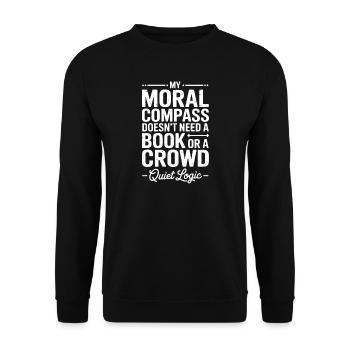 Ma boussole morale : citation de la logique silencieuse - Sweat-shirt Unisexe - noir - Devant - Alina (178cm) & Michal (187cm)