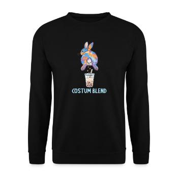 Bubble Tea Boba Drôle de Lapin mignon - Sweat-shirt Unisexe - noir - Devant - Alina (178cm) & Michal (187cm)