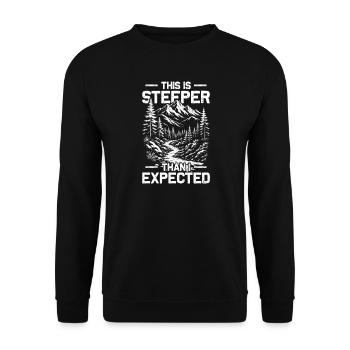 Steeper than i expected Hiking Mountains Mountaineering - Unisex Sweatshirt - black - Front - Alina (178cm) & Michal (187cm)