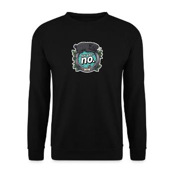 Schlafender mops sagt Nein - Unisex Pullover - Schwarz - Vorne - Alina (178cm) & Michal (187cm)