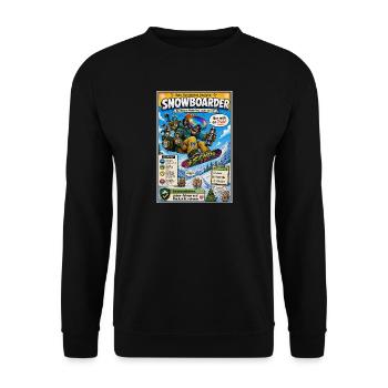 Der Snowboarder – nur noch ein Trick - Unisex Pullover - Schwarz - Vorne - Alina (178cm) & Michal (187cm)
