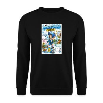 Der Wassermann – die Lösung eimerweise - Unisex Pullover - Schwarz - Vorne - Alina (178cm) & Michal (187cm)