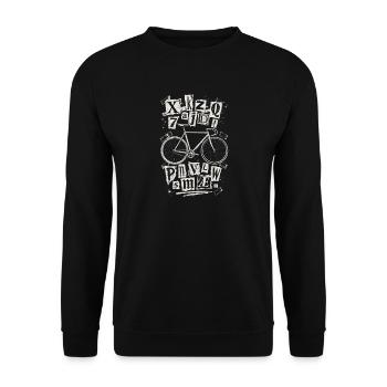 Bicycle Letters Grunge Bike - Unisex Sweatshirt - black - Front - Alina (178cm) & Michal (187cm)