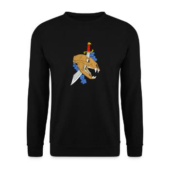 KodiakSkull with dagger and flowers - Unisex Sweatshirt - black - Front - Alina (178cm) & Michal (187cm)
